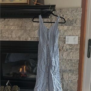 Italian Gingham Button-Up Midi Dress